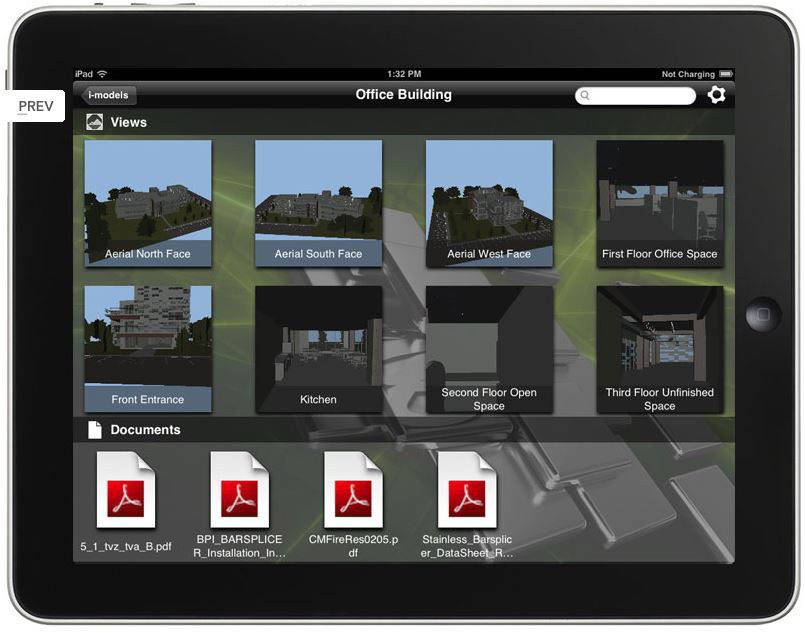 The app uses i-models which can include content from virtually any common AEC design application.