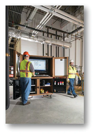 On-site construction photo of the StratusVue KNAACK Data Vault Solution