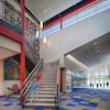A mosaic mural leading up the stairs is one of the first design elements that grace the entrance to the Prospect Elementary school. The kids helped create the mural.