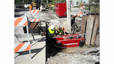 The HammerHead HB100 hydraulic pulling machine was partially submerged throughout the pulls. No electric components provides the ability to perform well even underwater.