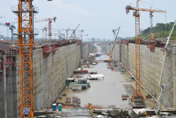 As of the date of my visit, more than 5 million cubic meters of low slump concrete had been placed to create the canal walls.