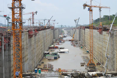As of the date of my visit, more than 5 million cubic meters of low slump concrete had been placed to create the canal walls.
