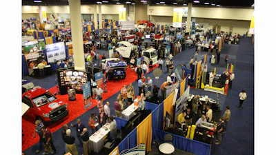 The exhibit floor from NPE 2014 in Fort Lauderdale, FL, shows just some of the more than 100 companies exhibiting. Want to know who's exhibiting at NPE 2015? Visit www.nationalpavementexpo.com and click on 'Exhibits.'