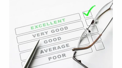 Use a five-point scale to help measure employee performance with 1 meaning frequent failure, 3 as average and acceptable performance, and 5 meaning near perfect performance.