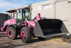 Profits generated from the custom-ordered Case 621F wheel loader will be contributed to the Canadian Breast Cancer Foundation – Prairies/NWT region.