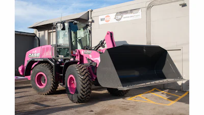 Profits generated from the custom-ordered Case 621F wheel loader will be contributed to the Canadian Breast Cancer Foundation – Prairies/NWT region.