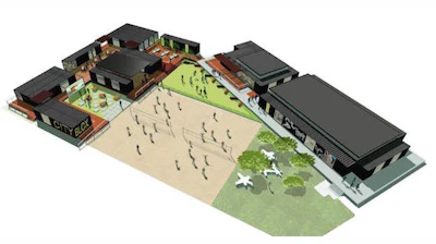 Rendering shows how C1TYblox will create 12,000 sq. ft. of retail and event space using 21 repurposed shipping containers. It's the first such use in Nashville, and is expected to be complete before year's end.