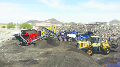 JML Energy Resources LLC in Brentwood, TN, uses the Peterson 4700B Horizontal Grinder for daily production of recycled asphalt shingles (RAS).