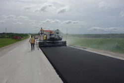 Norris Asphalt Paving had an 11-person crew on the six-week Iowa Highway 92 project, which began at the end of May 2014. The company was responsible for the paving portion of the highway rehab.