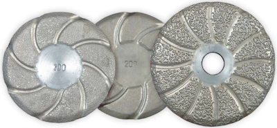 An important first step in prepping the surface for grinding is using brazed pads. These pads may also be used for floor leveling and thin coating removal.