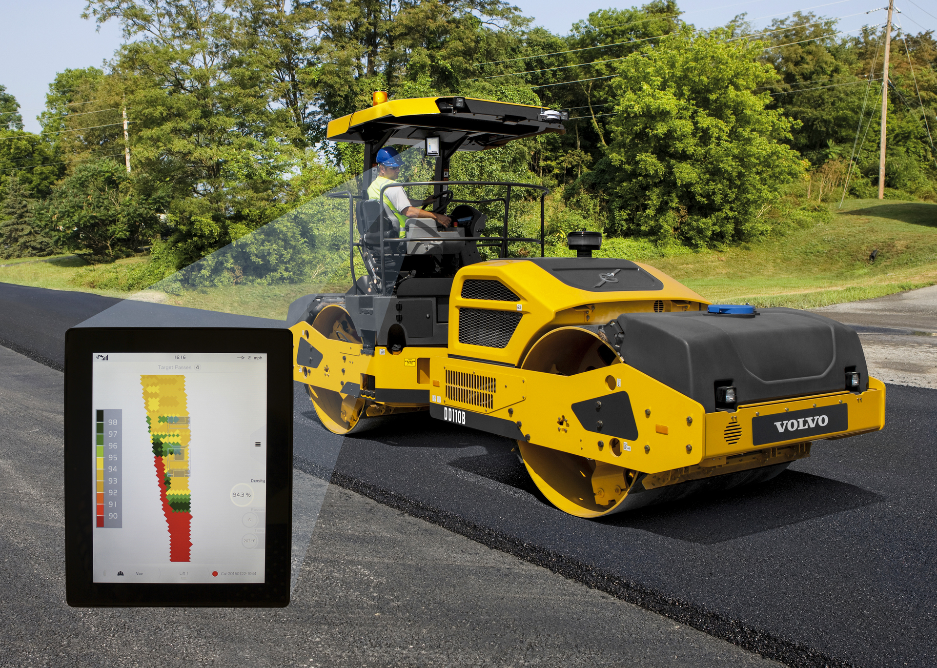 Real-time density mapping technology from Volvo Construction Equipment eliminates guesswork, improves quality and increases productivity.