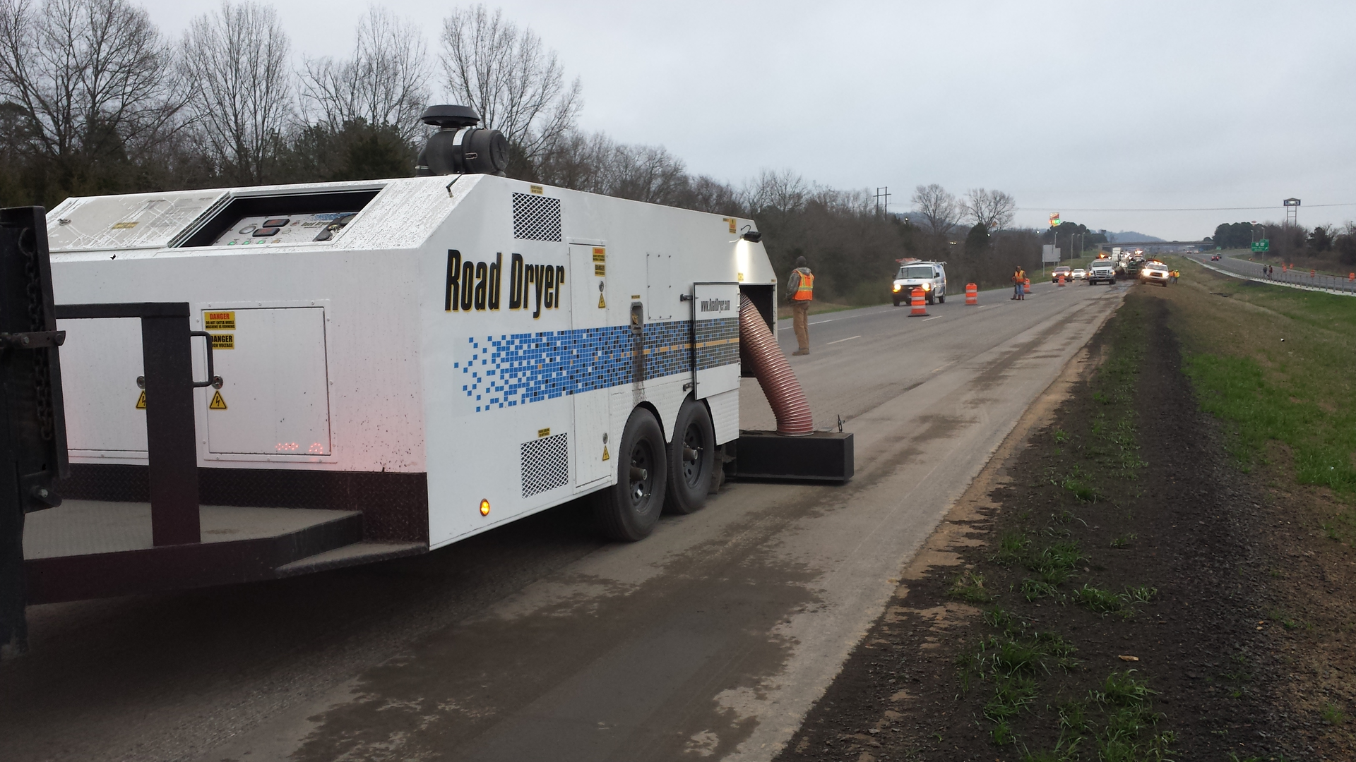 Blackstone Construction relies on the RD-1200 to eliminate any residual moisture ahead of a paving or even a striping crew.