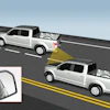 When a passing vehicle enters your blind spot, the BLIS radar will sense it and trigger a warning light on the corresponding side mirror.