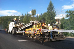 The Montana I-90 rehab project required a total of 165,000 tons of HMA with approximately one-third of that being RAP. Knife River placed three lifts. The bottom lift was three-tenths thick and the top two layers were each 15-hundredths.