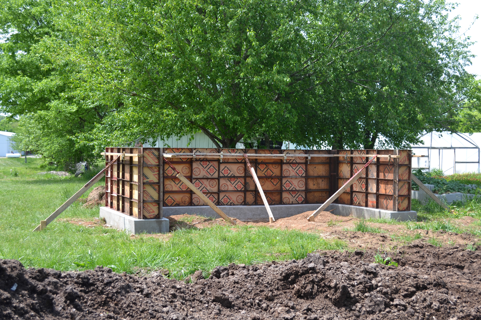 Forms set by CIM students in the formwork class.