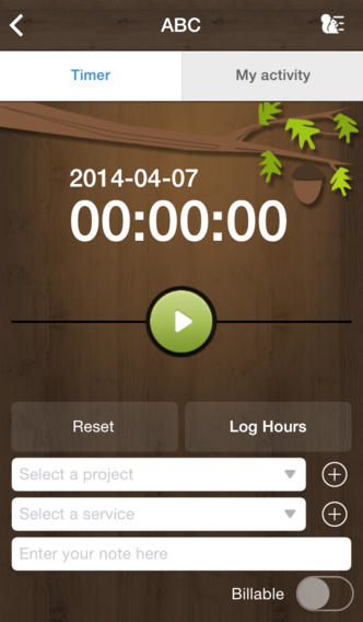 The time tracking mobile app uses a timer to record minutes worked on a project and then syncs with a user’s active Nutcache account in the cloud.