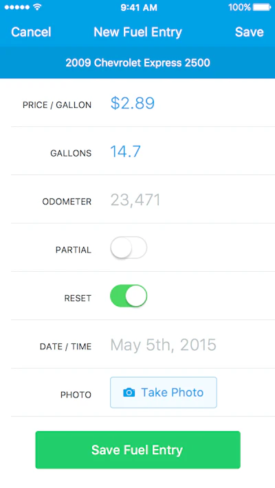 Fleetio Fuel automatically records location information for each fuel entry.
