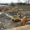 R. Baker & Sons used a variety of carriers and attachments on this New Jersey demolition project, including shears, grapples and grapple buckets.