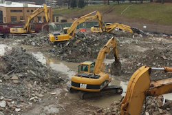 R. Baker & Sons used a variety of carriers and attachments on this New Jersey demolition project, including shears, grapples and grapple buckets.