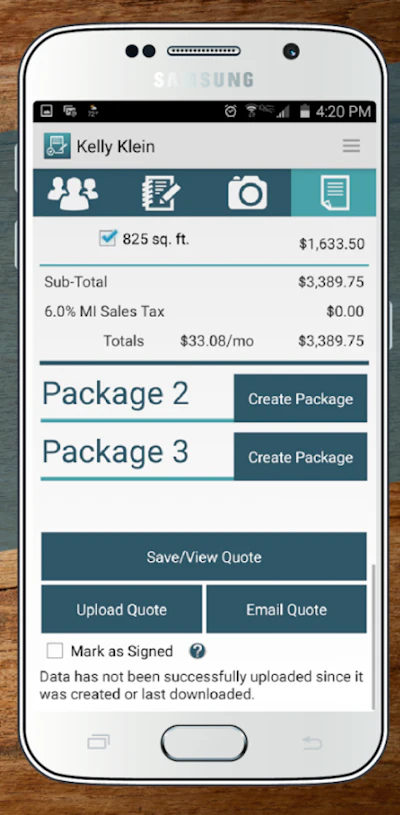 Tailor estimates and proposals with company information, logo and contracts or terms and conditions.