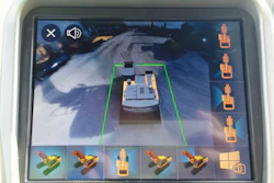 Within the cab, Hyundai’s AAVM system provides operators with a virtual, composite view that shows the machine in the center and actual images from the four cameras.