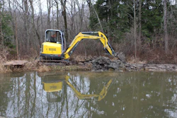 With the help of Wacker Neuson’s EZ38, 3.8-ton excavator, the conservation team was able to dig through the roots and heavy clay, refill the trench and pack down the material.