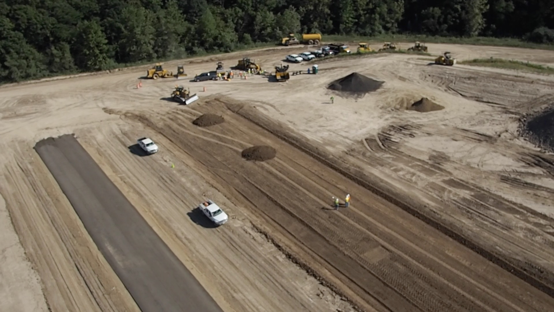 The total roadbuilding time for the traditional build was 29.5 hours, compared to the 16.10 hours it took on the technology build.