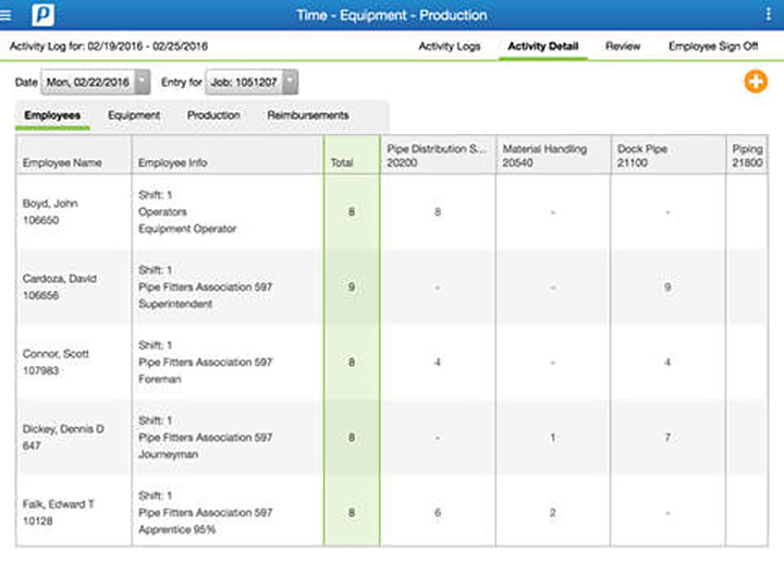 Create activity logs in PENTA TEP to capture crew activities from the worksite.