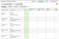 Create activity logs in PENTA TEP to capture crew activities from the worksite.