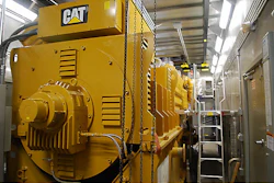 Seven Cat CG260 gas gensets from Mannheim, Germany, with gas clean-up and emissions reduction technologies, meeting all local-state-federal air quality requirements.