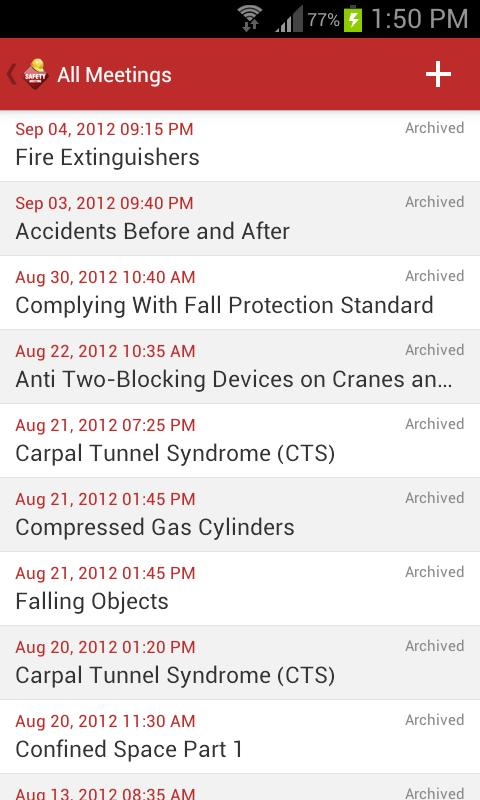 The Safety Meeting App provides instantaneous documentation of safety meetings and then stores the records in the cloud.