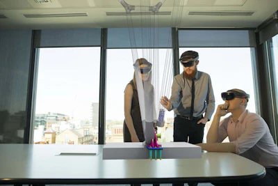The Microsoft HoloLens 'mixed-reality' technology for engineering and construction allows users to interact with holograms as if they actually existed.
