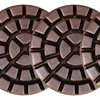 Robles Concrete started with Superabrasive’s HD Copper discs, which cut the concrete really fast without leaving deep scratches. The copper discs have to be used wet, and an auto scrubber was cleaning diligently after each pass.