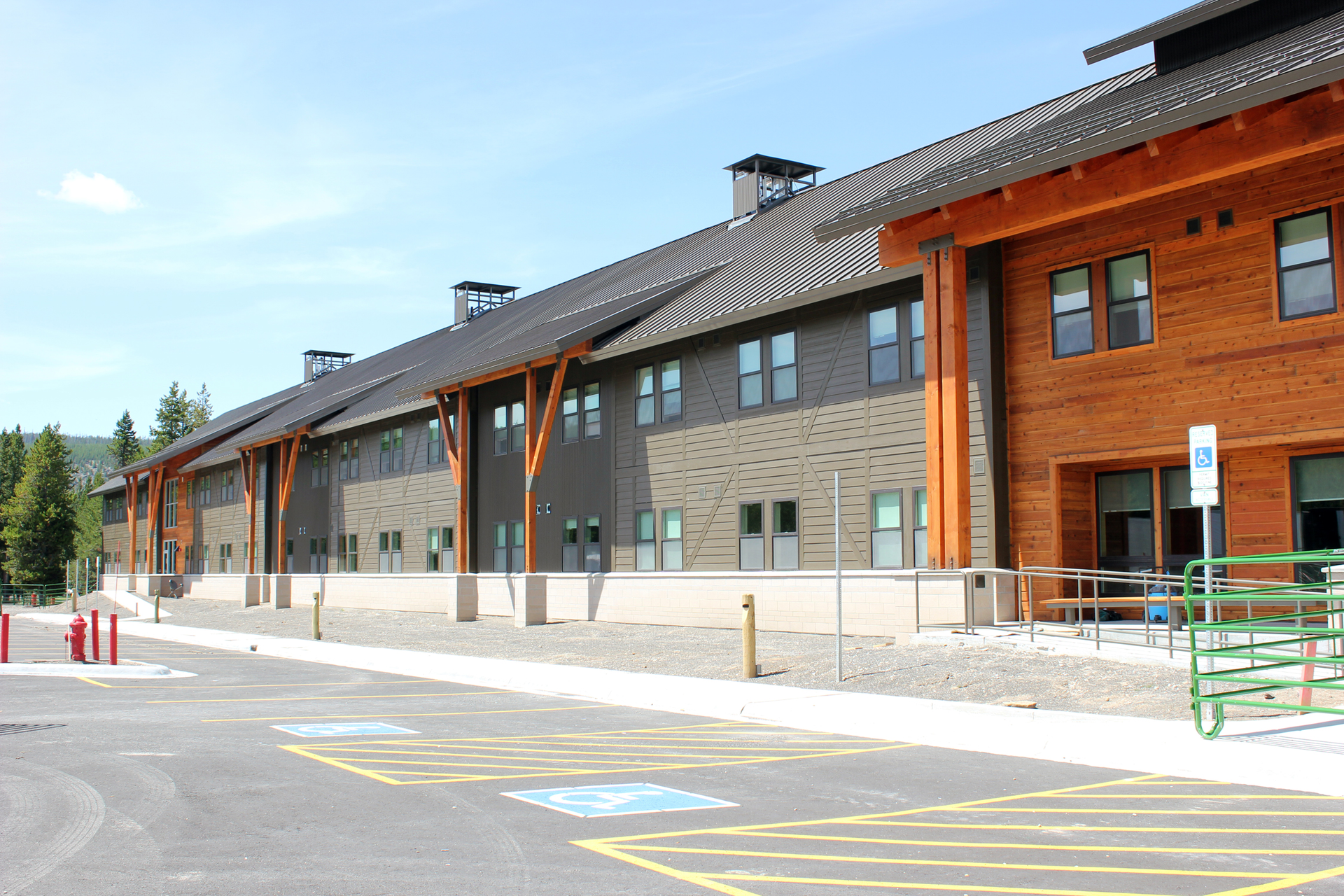 A new employee residence in the Old Faithful area has received a Platinum certification under the Leadership in Energy & Environmental Design (LEED) certification program with the U.S. Green Building Council. Employees will enjoy the benefits of living in state-of-the-art employee housing that used techniques and materials that support Yellowstone’s environmental mission. From modular construction techniques to Andersen 100 Series windows, every square inch of this new construction project was carefully considered to maximize the impact of the project on the park’s ambitious energy goals.