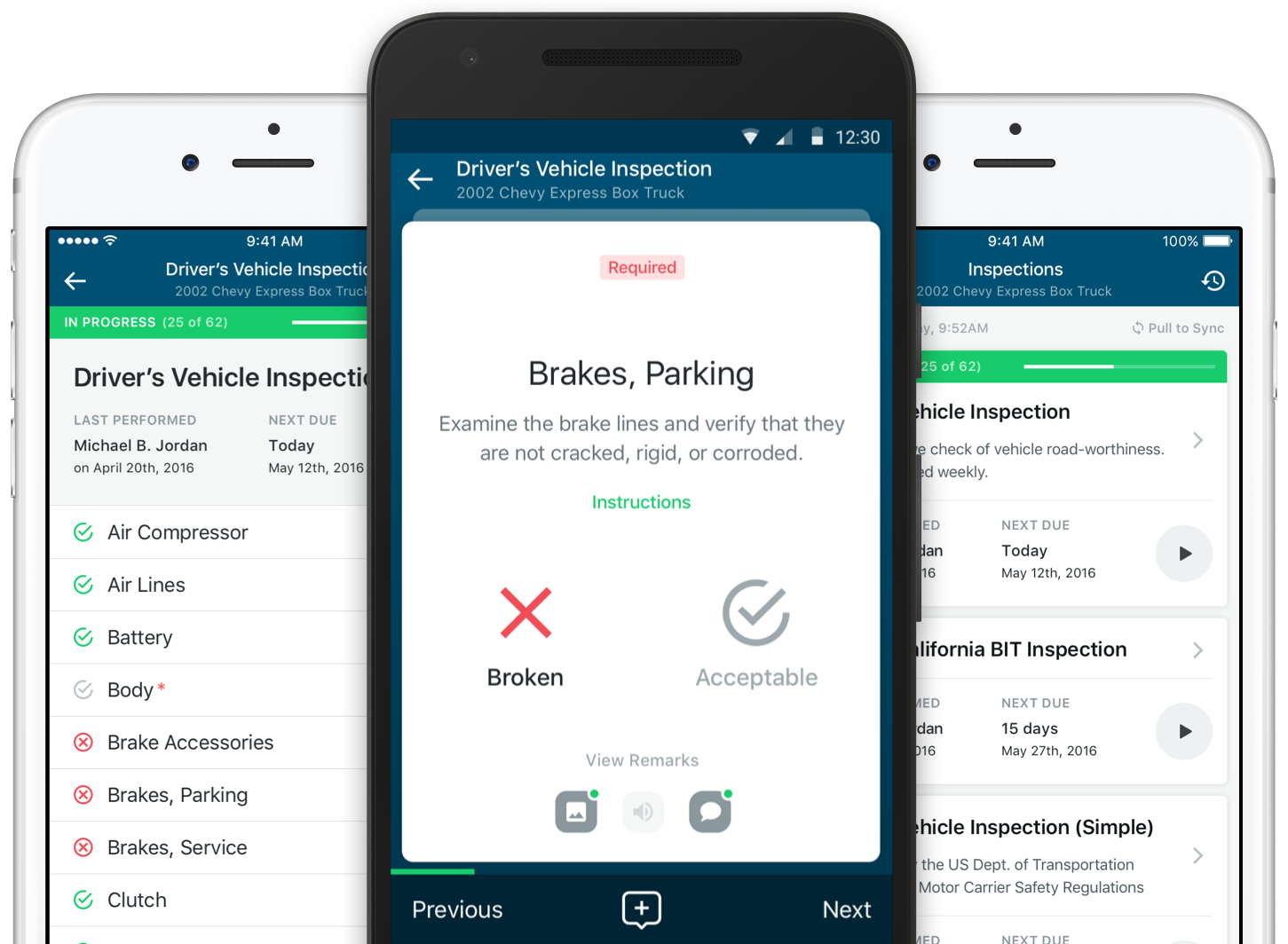 Fleetio Go provides an easy way to view and update statuses, log issues, conduct inspections and schedule maintenance from a smartphone or tablet.