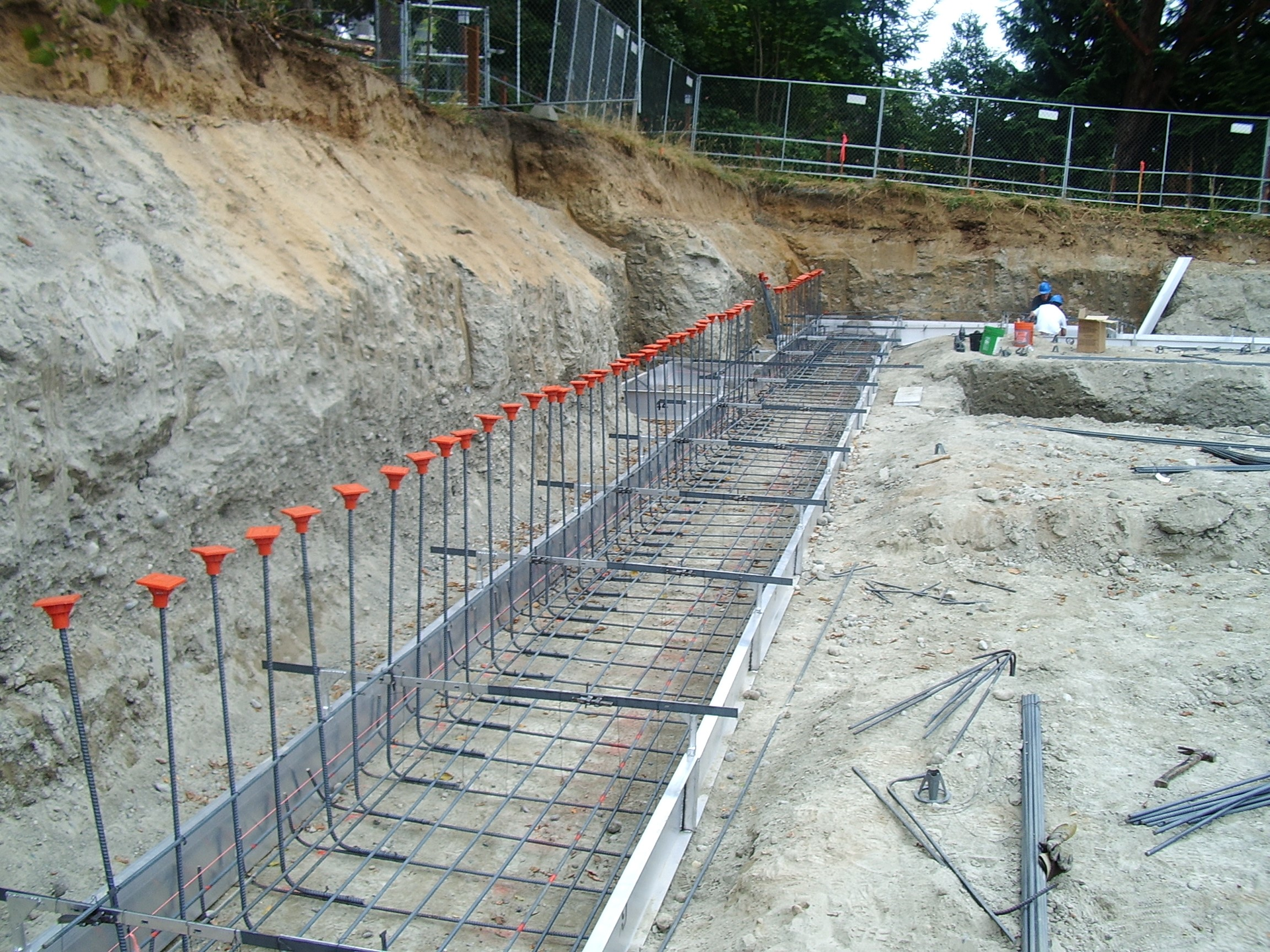 Figure 1: Complicated footing reinforcement showing standard hooks for vertical dowels.