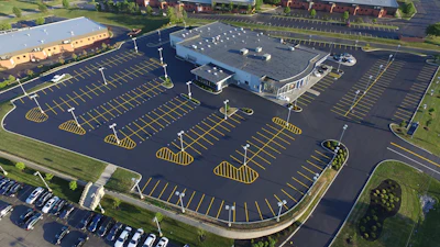 Five days a week the sealcoating crews work on both residential and commercial properties, doing commercial work in the morning and residential work in the afternoon. The other two days Magic Seal does only residential sealcoating.