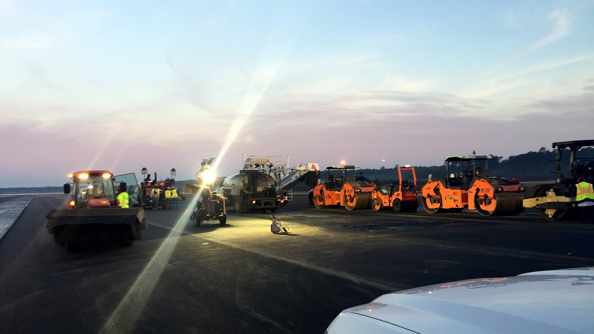 One two-inch-thick layer of HMA surface mix combined with HMA leveling of variable thicknesses was placed on this project, with a total of 55,110 tons of asphalt placed.