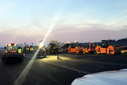 One two-inch-thick layer of HMA surface mix combined with HMA leveling of variable thicknesses was placed on this project, with a total of 55,110 tons of asphalt placed.