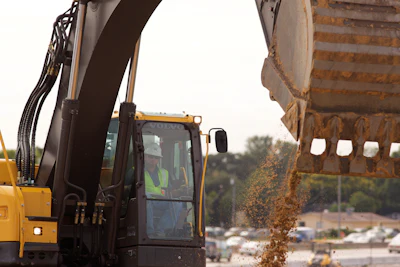 Ashley Laurance operates a Volvo ECR305C crawler excavator.