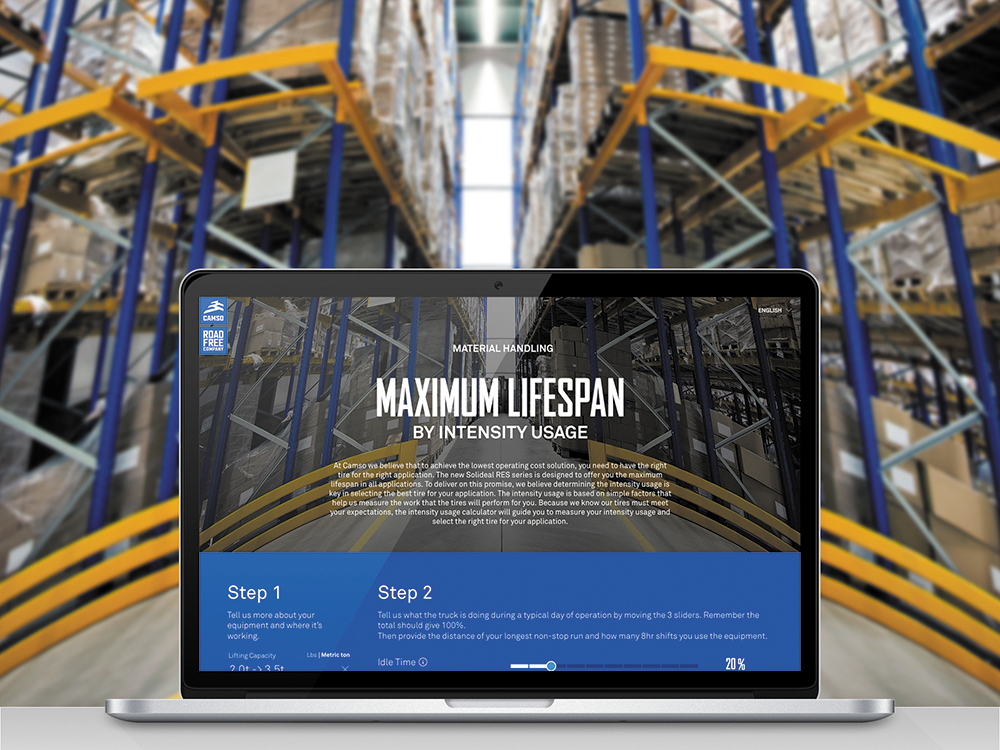 When logging on to the online usage intensity calculator, visitors to the site get a very intuitive process to follow to get the right tire selected for their application.