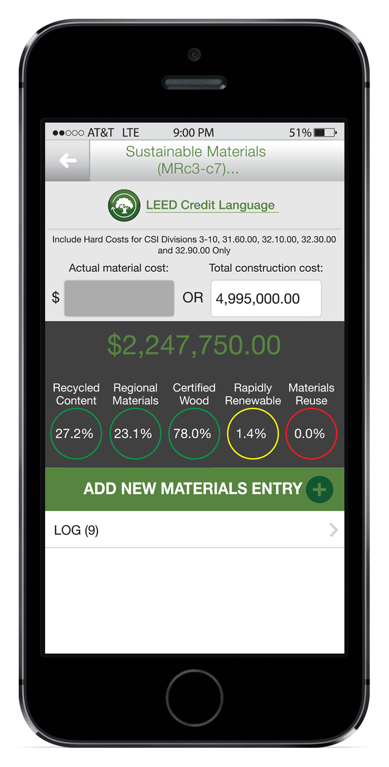 The Green Badger LEED Documentation mobile app provides instantaneous LEED documentation and verification for LEED construction credits right on your mobile device.
