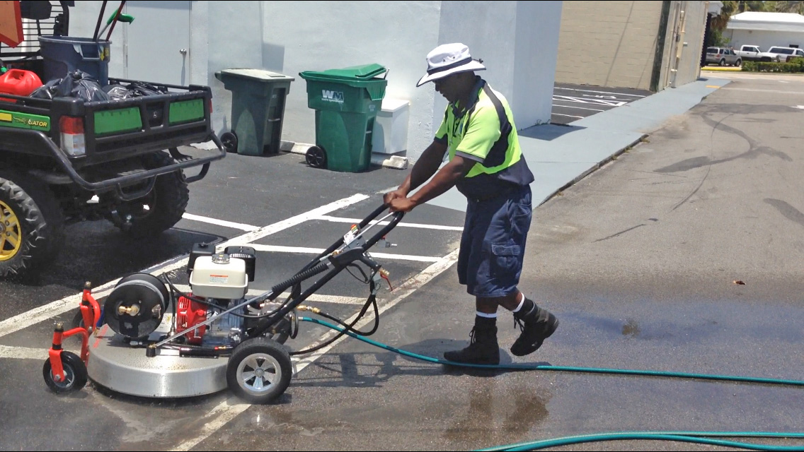 For best results when sealcoating early in the spring, power wash the pavement to remove embedded salt, silt and deicing chemicals.