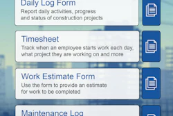 Construction Manager lets users fill out and share forms such as maintenance logs, daily reports, job estimator and weekly timesheets.