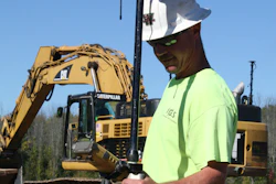 If crews need to check an elevation, the operator can do so from the cab or by using a Topcon FC-500 data collector working off the HiPer II receiver.