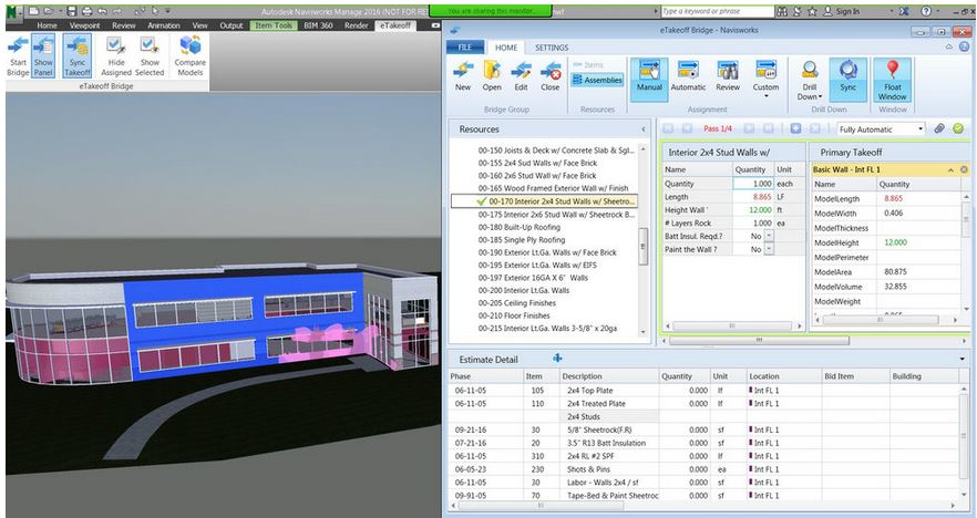 Sage's takeoff software is designed to sync directly with BIM products such as Autodesk Navisworks for a more seamless estimating process.