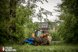 The CASE TR310 CTLs were used in debris management initiatives during the project, including the removal of fallen or dangerous trees, trash, overgrowth and the consolidation of debris and refuse, as well as the demolition of several garages and other outbuildings.