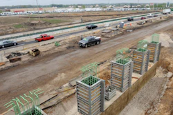 Looking east on the Jane Addams Tollway at Illinois Route 47 is new bridge construction and widening of the I-90 lanes in 2013.