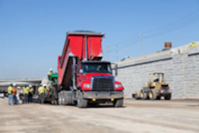 In many applications, a properly spec’d single frame rail will do the job due to the limited off-road exposure of a typical HMA project,. Freightliner's ½-in. thick 11-7/8-in. steel frame is commonly used when a liner is not ordered.