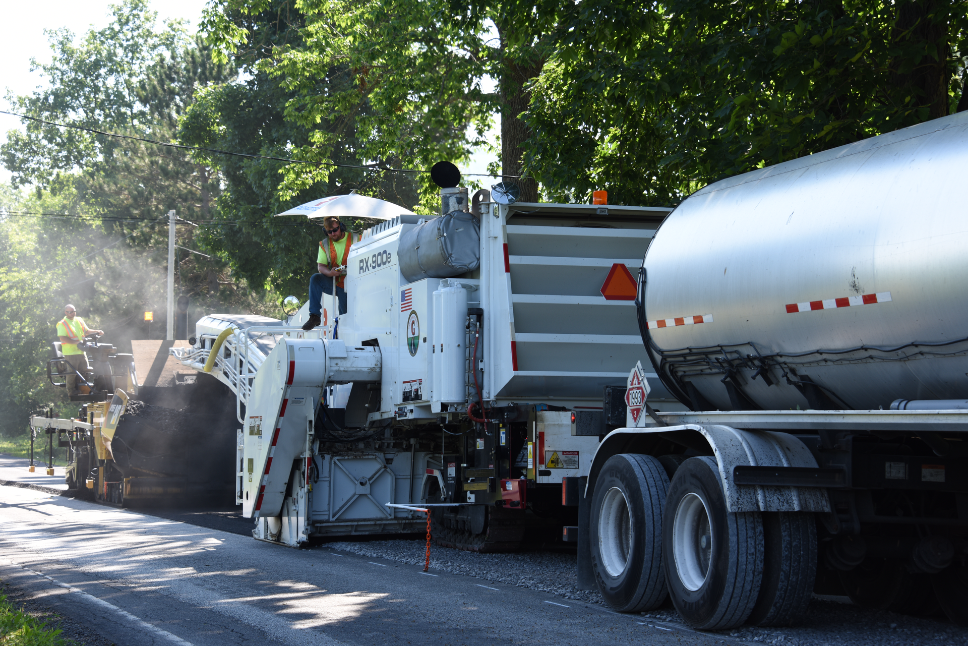 When the Gorman Company first started CIR in the 1980’s, the train of equipment was as long as 300 feet with four different specifically used units. It has been simplified to about 75 feet for the whole operation, making the process more maneuverable through town streets or over winding narrow roads.
